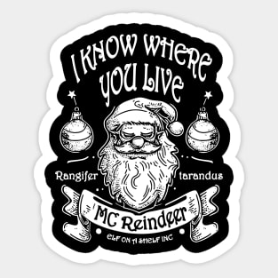 Gritty Santa Claus White Sticker